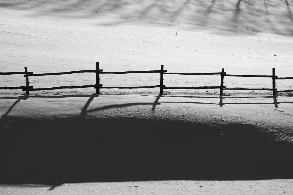 neige clôture ombre